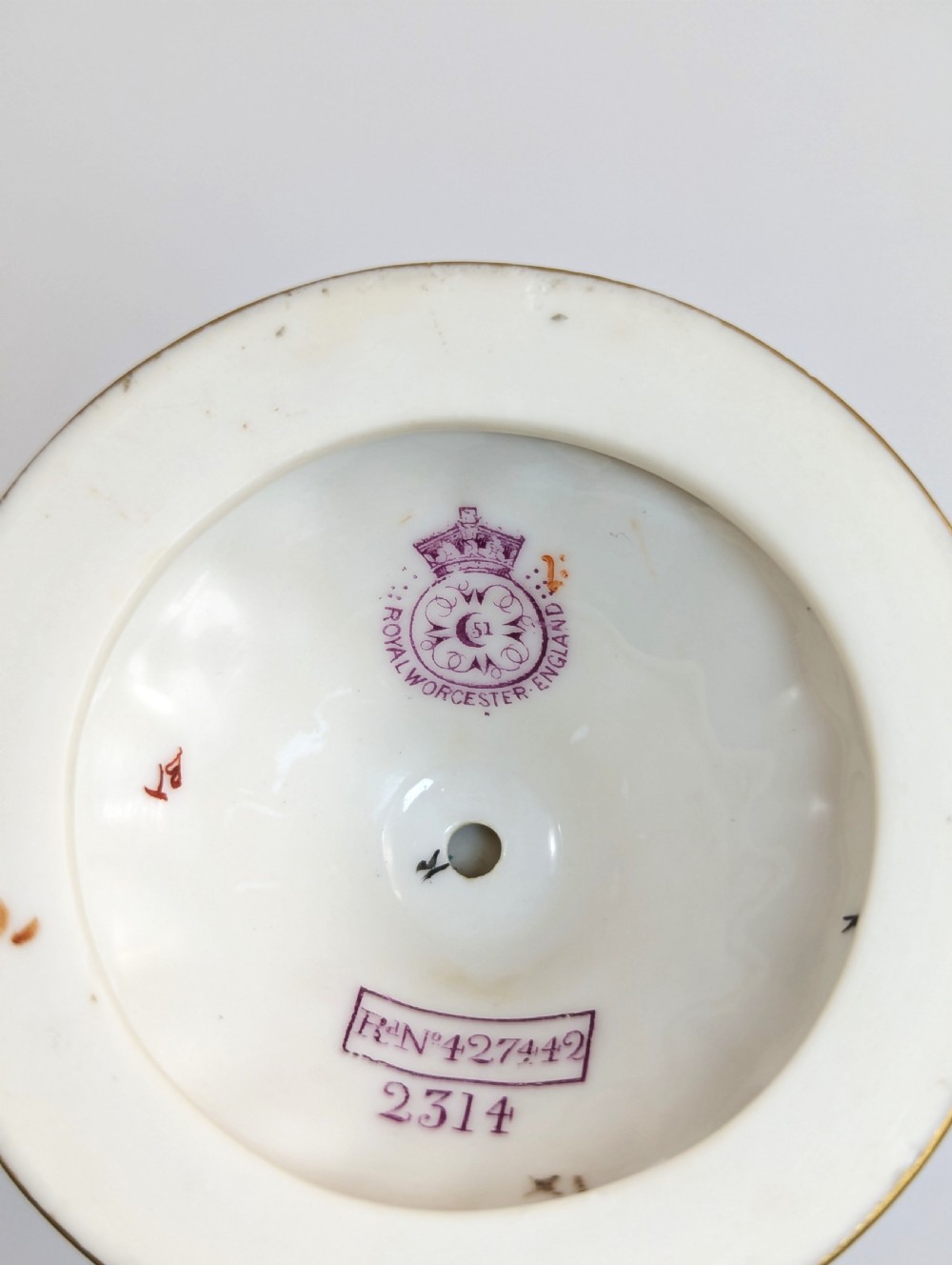 Rare Royal Worcester Vase with Eagle Claw Base View XI