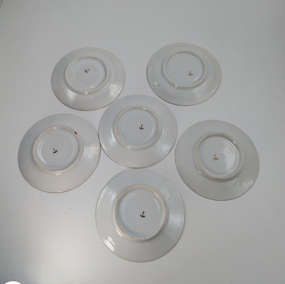 Antique Victoria Austria porcelain 10pc coffee cup and saucer set for 5 persons View XV
