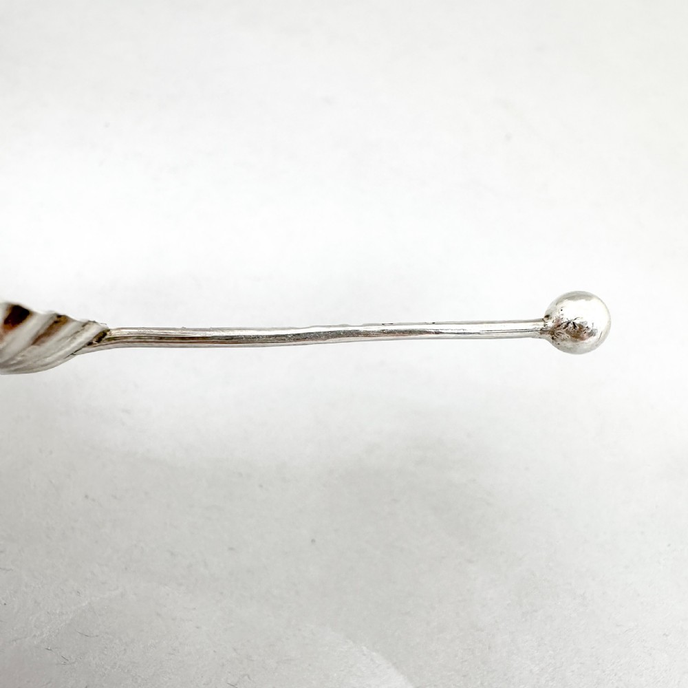 Pair of antique gilt sterling silver boxed navette salts with shell spoons, 1900 View XXII