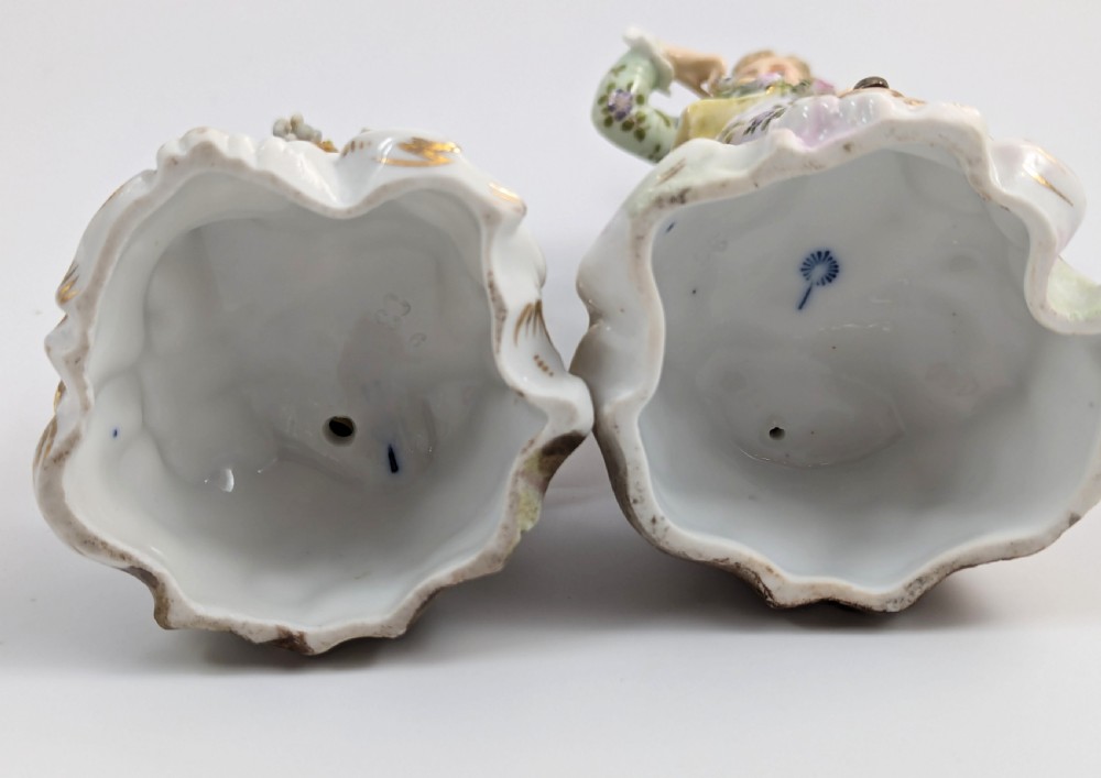Triebner Volkstedt porcelain young couple with grapes and flowers, c. 1894 View VI