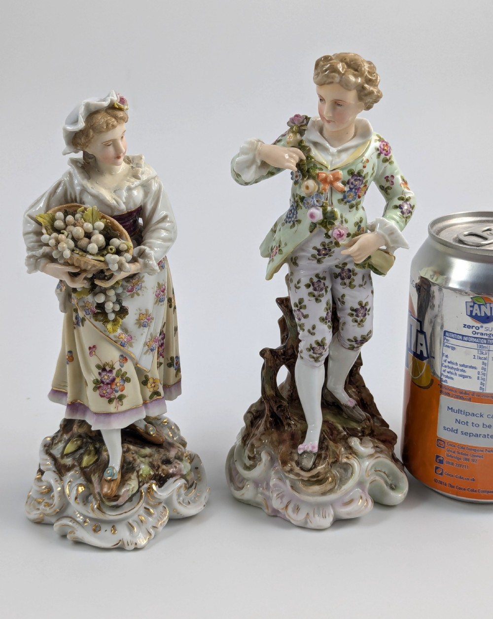 Triebner Volkstedt porcelain young couple with grapes and flowers, c. 1894 View VIII