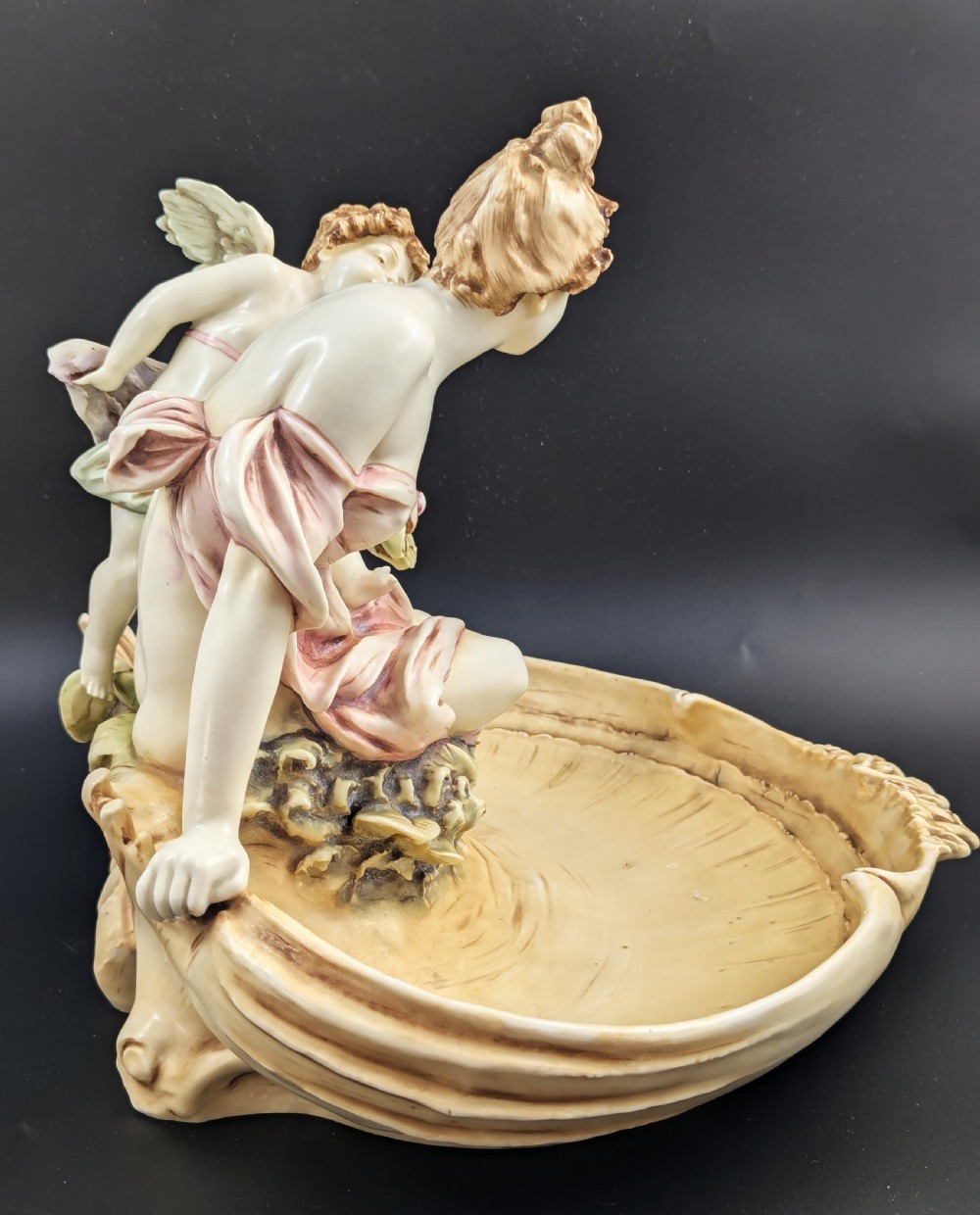 Art Nouveau Amphora Porcelain Figural Bowl with maiden and cherub, c. 1897 View VIII