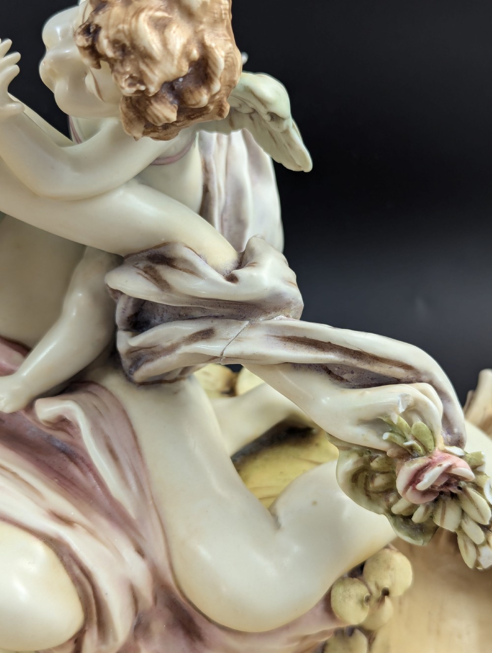 Art Nouveau Amphora Porcelain Figural Bowl with maiden and cherub, c. 1897 View XIII