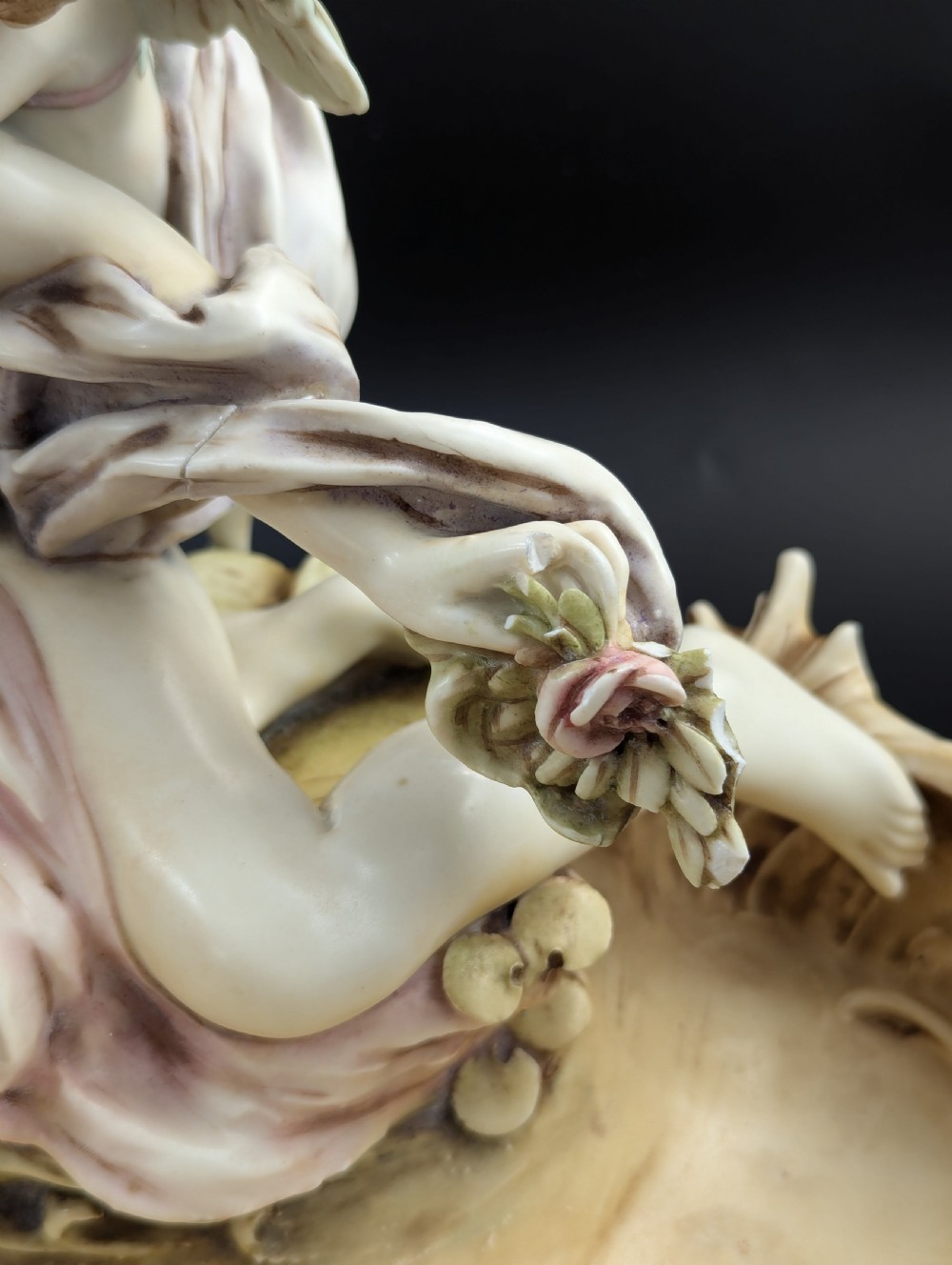 Art Nouveau Amphora Porcelain Figural Bowl with maiden and cherub, c. 1897 View XIV