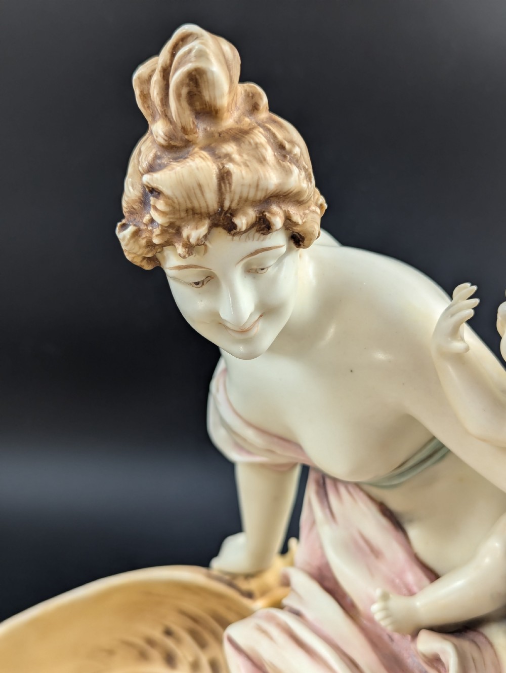 Art Nouveau Amphora Porcelain Figural Bowl with maiden and cherub, c. 1897 View XVII