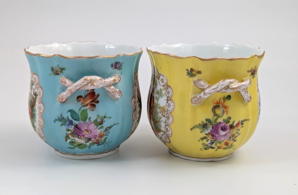 Donath & Co Antique Porcelain Cache Pots, Dresden, c. 1895 View IV