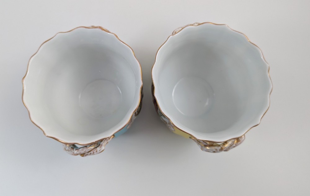 Donath & Co Antique Porcelain Cache Pots, Dresden, c. 1895 View V
