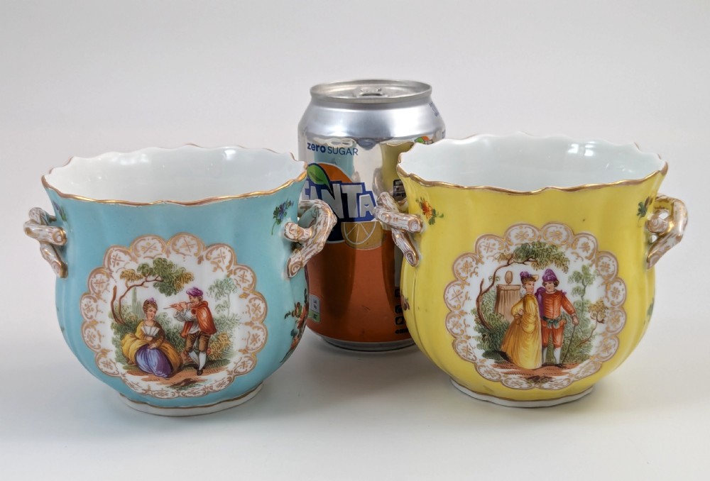Donath & Co Antique Porcelain Cache Pots, Dresden, c. 1895 View VII