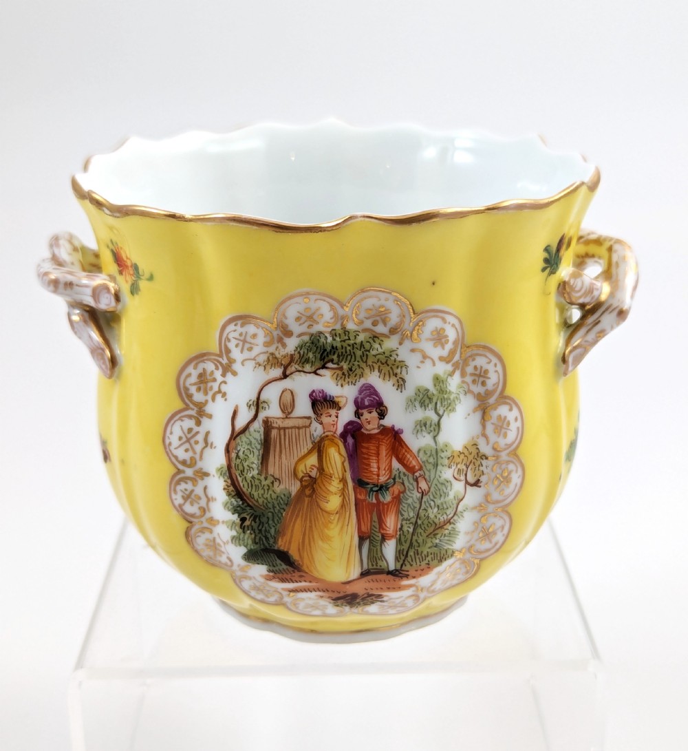 Donath & Co Antique Porcelain Cache Pots, Dresden, c. 1895 View X