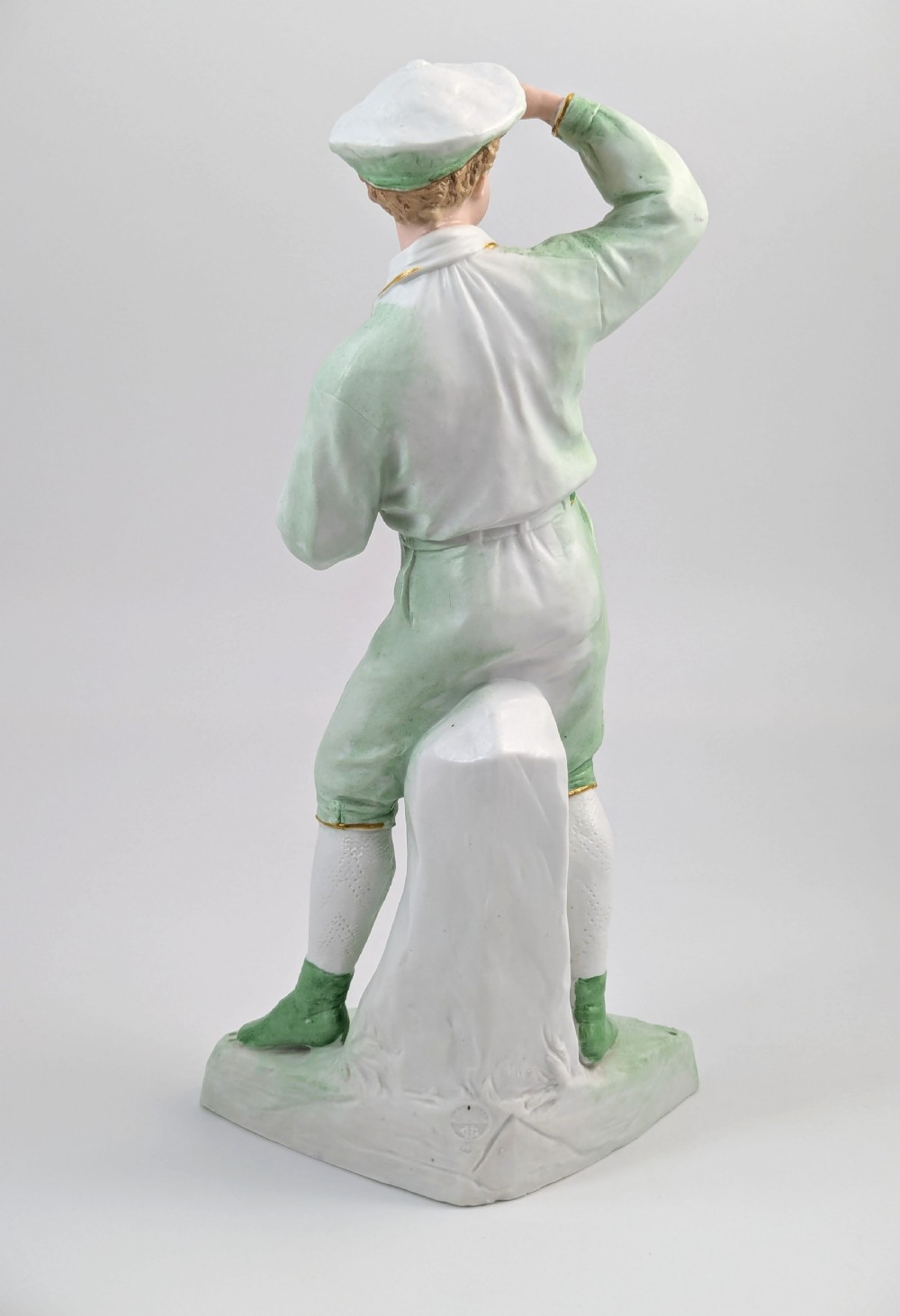 Gebrüder Heubach biscuit porcelain figurine of a young boy, c. 1885 View V