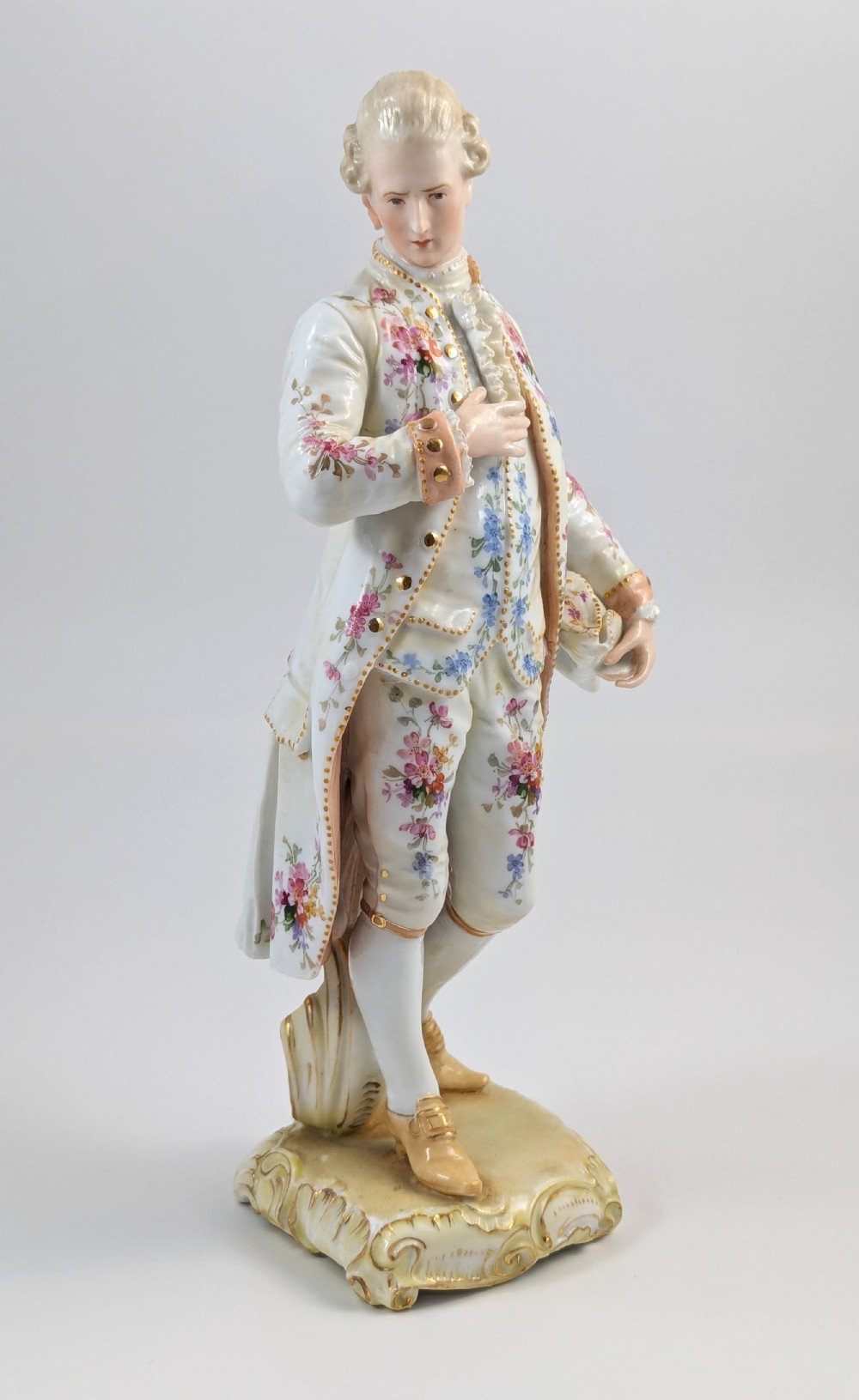 Christian Nonne of Geisshübel, Antique Porcelain Figure of a Young Man, 19th Century