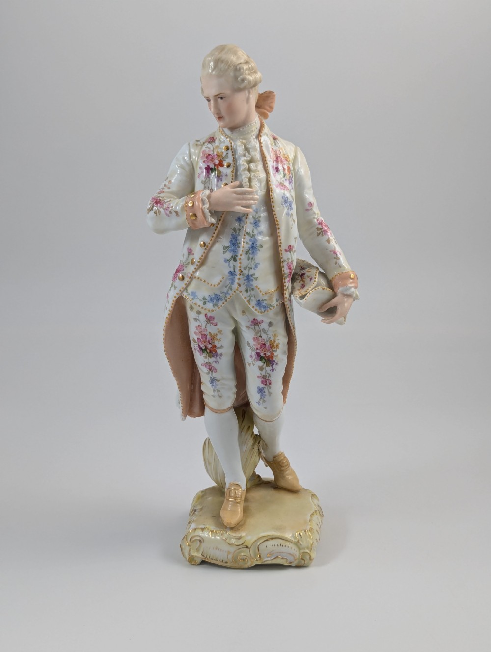 Christian Nonne of Geisshübel, Antique Porcelain Figure of a Young Man, 19th Century View II