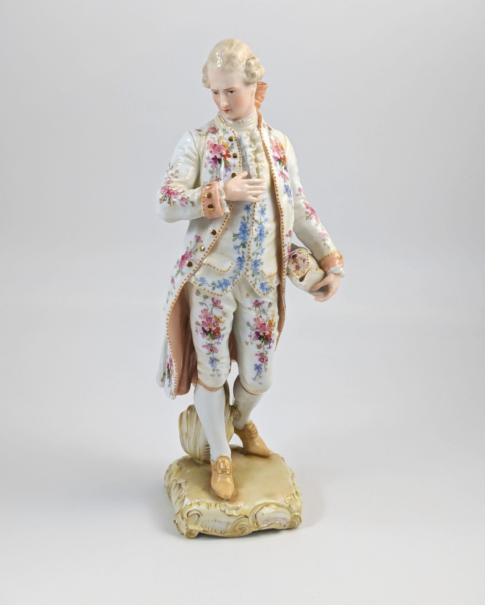 Christian Nonne of Geisshübel, Antique Porcelain Figure of a Young Man, 19th Century View IV