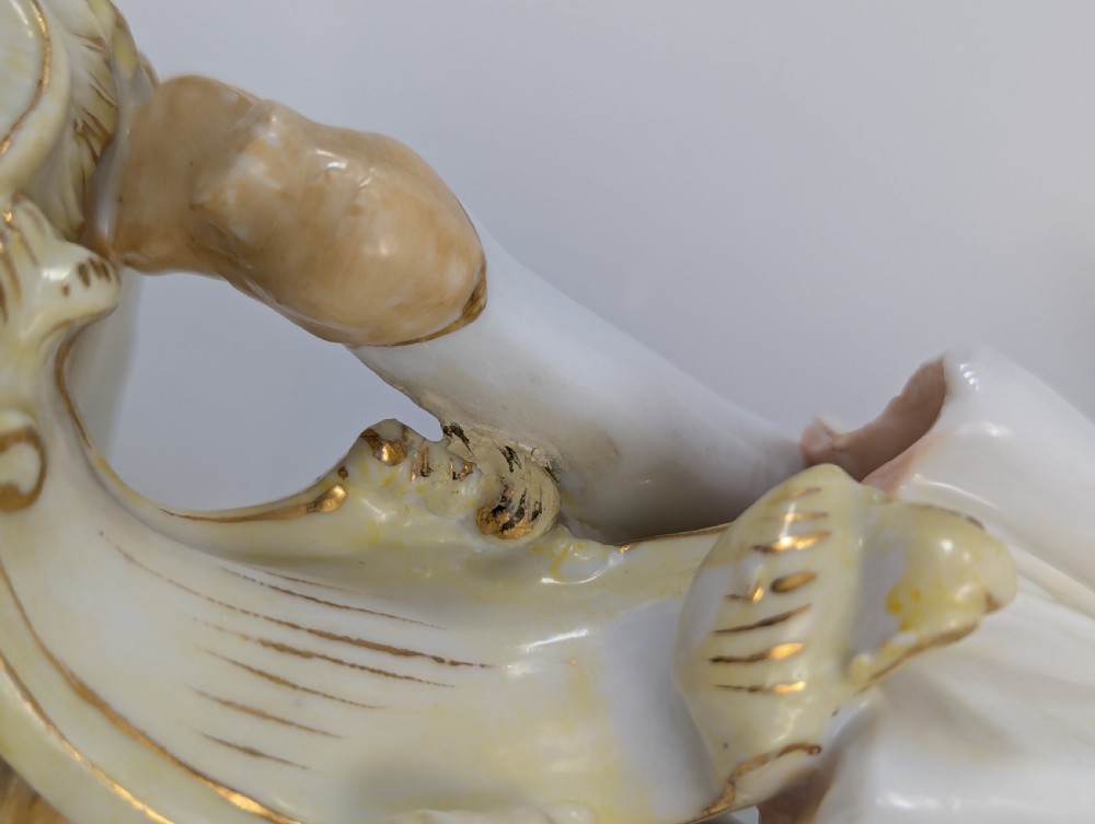 Christian Nonne of Geisshübel, Antique Porcelain Figure of a Young Man, 19th Century View XII