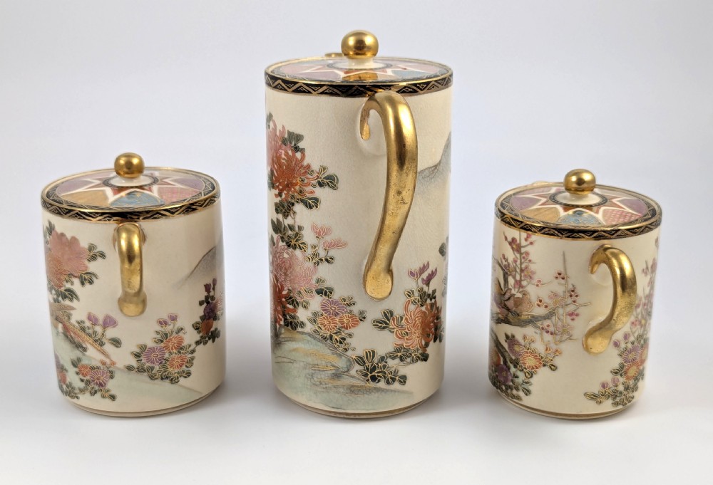 Satsuma, Earthenware Tea Set, Japan, c. 1890 View II