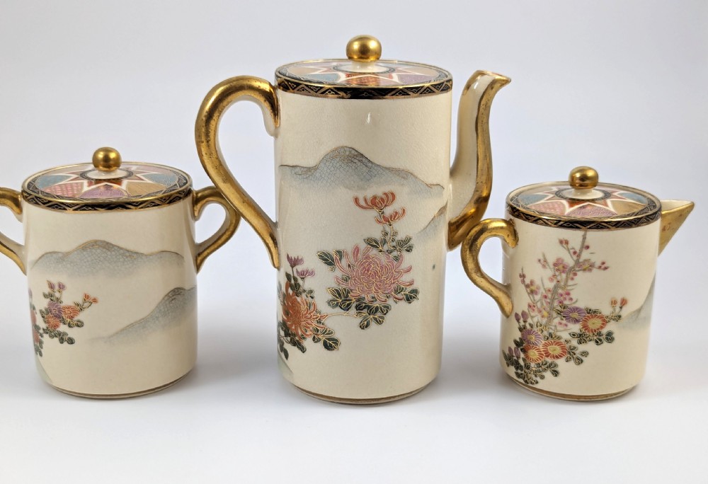 Satsuma, Earthenware Tea Set, Japan, c. 1890 View III