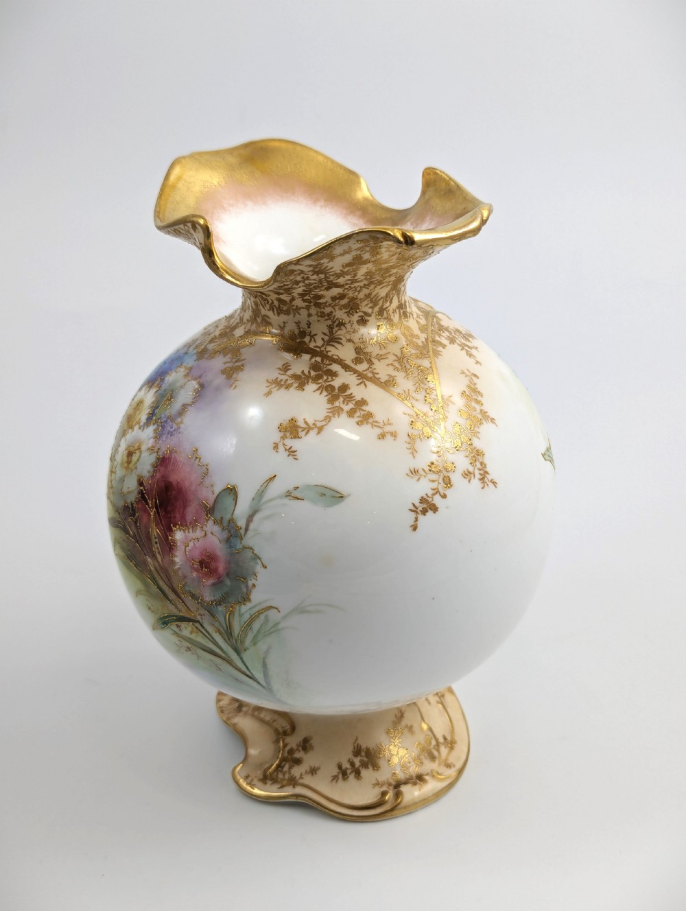  Doulton Burslem Vase, Hand-Painted,Rare1891 View II