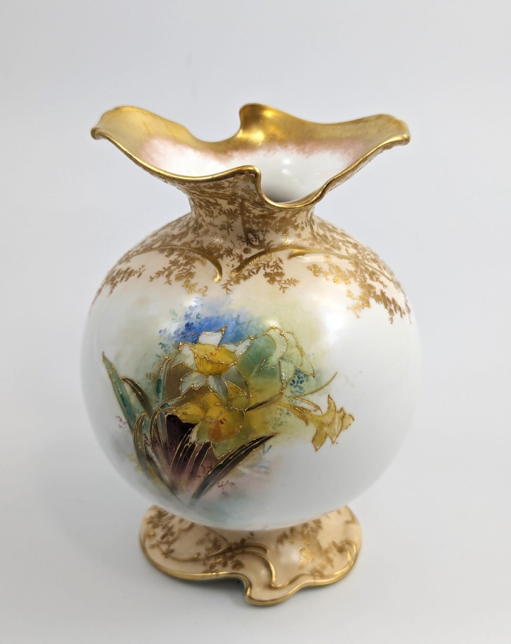  Doulton Burslem Vase, Hand-Painted,Rare1891 View IV