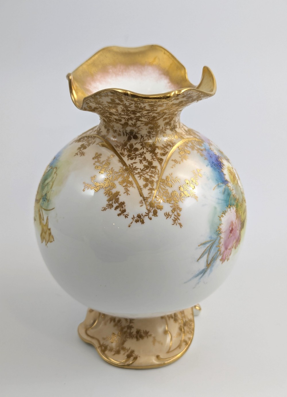  Doulton Burslem Vase, Hand-Painted,Rare1891 View V