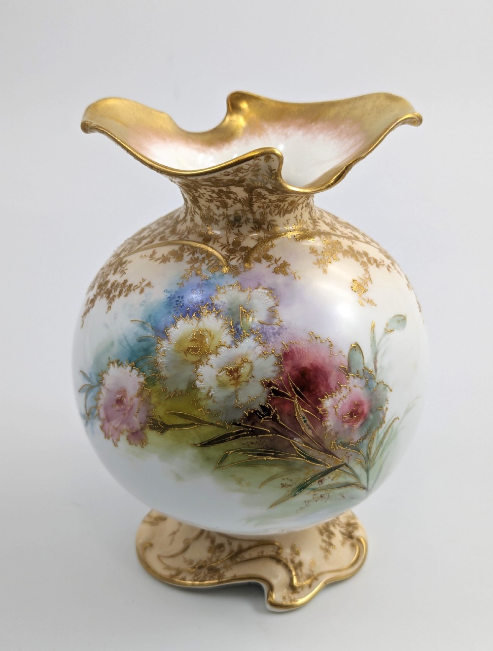  Doulton Burslem Vase, Hand-Painted,Rare1891 View VII
