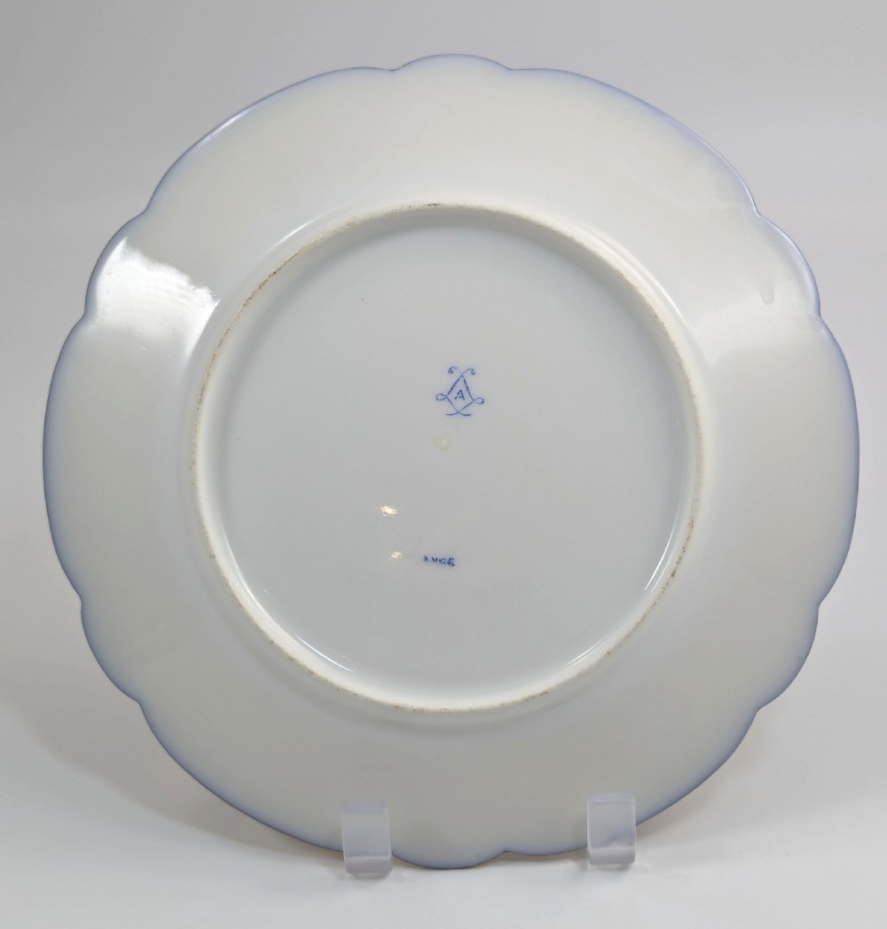 Rare Antique Sèvres-Style Hand-Painted Porcelain Cabinet Plate, Late 19th Century View VIII