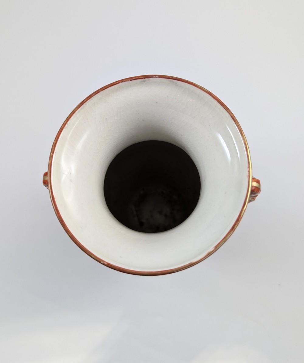 Meiji Kutani vase with shishi handles, signed Juzan, Japanese porcelain, 1903 View VIII