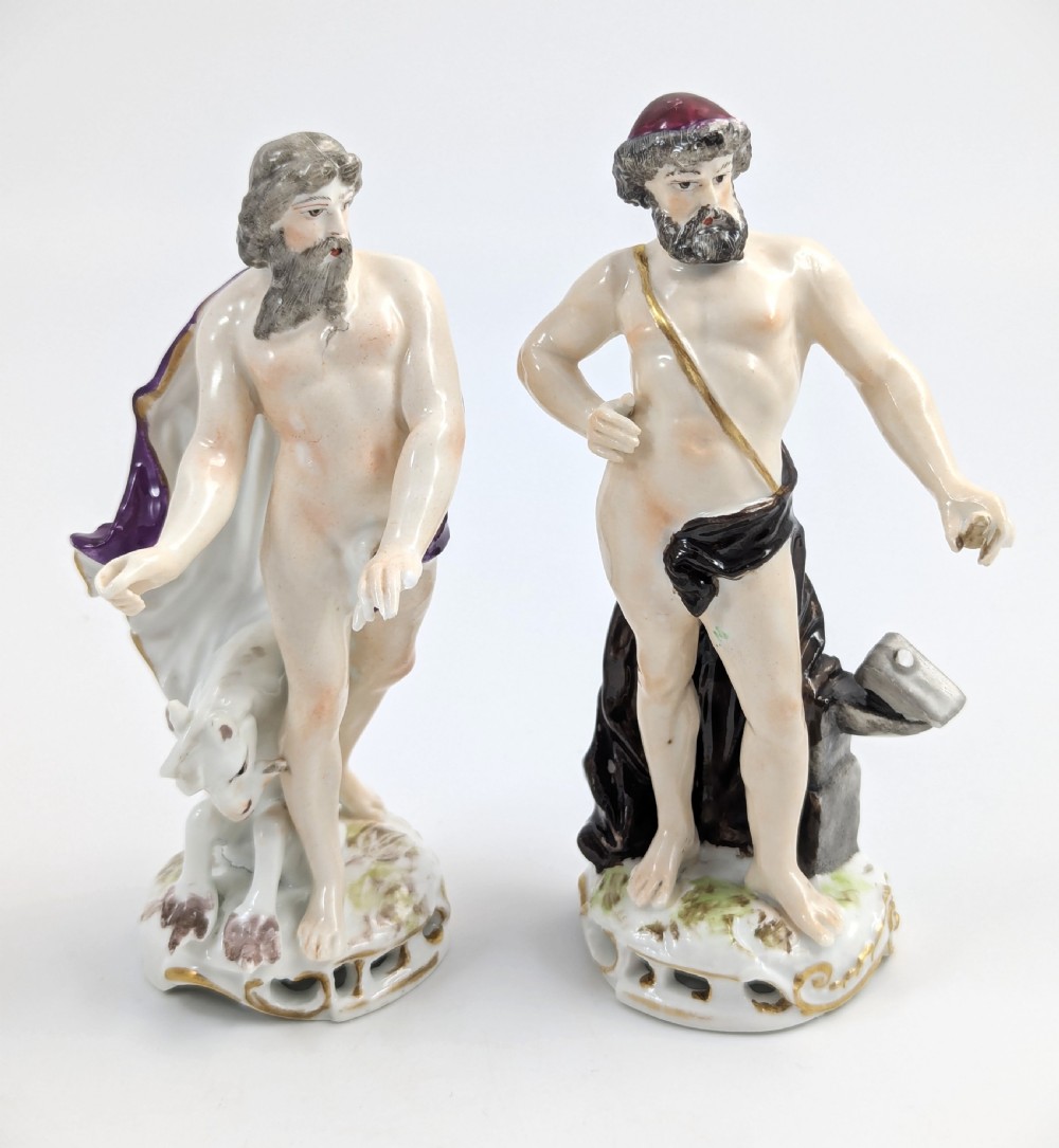 Samson Porcelain Figures Poseidon and Hephaestus, France c.1850.
