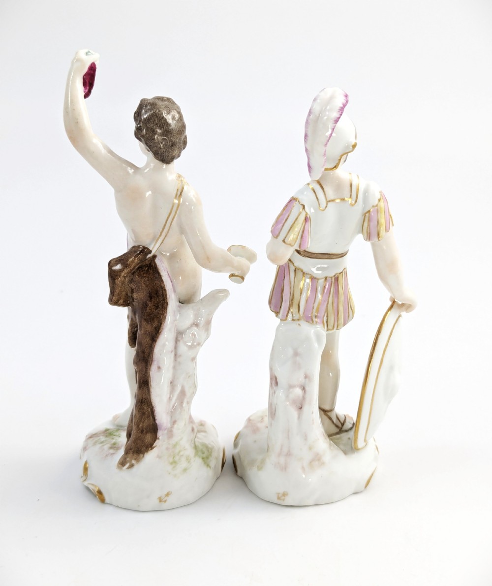 Bacchus and Mars Chelsea Style Figurines by Samson & Cie, circa 1850.  View III