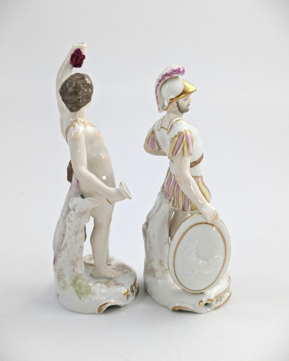 Bacchus and Mars Chelsea Style Figurines by Samson & Cie, circa 1850.  View IV