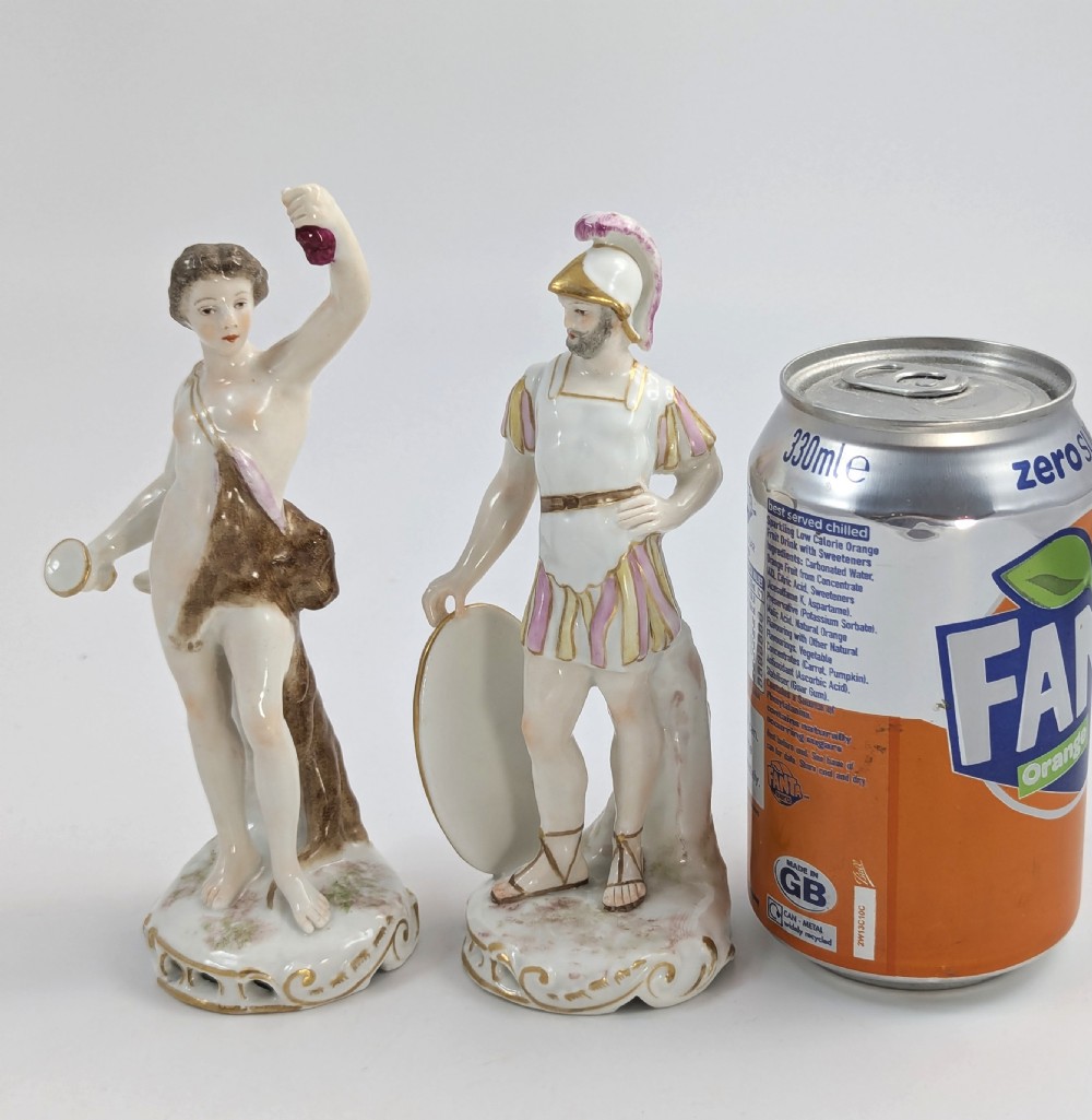 Bacchus and Mars Chelsea Style Figurines by Samson & Cie, circa 1850.  View IX
