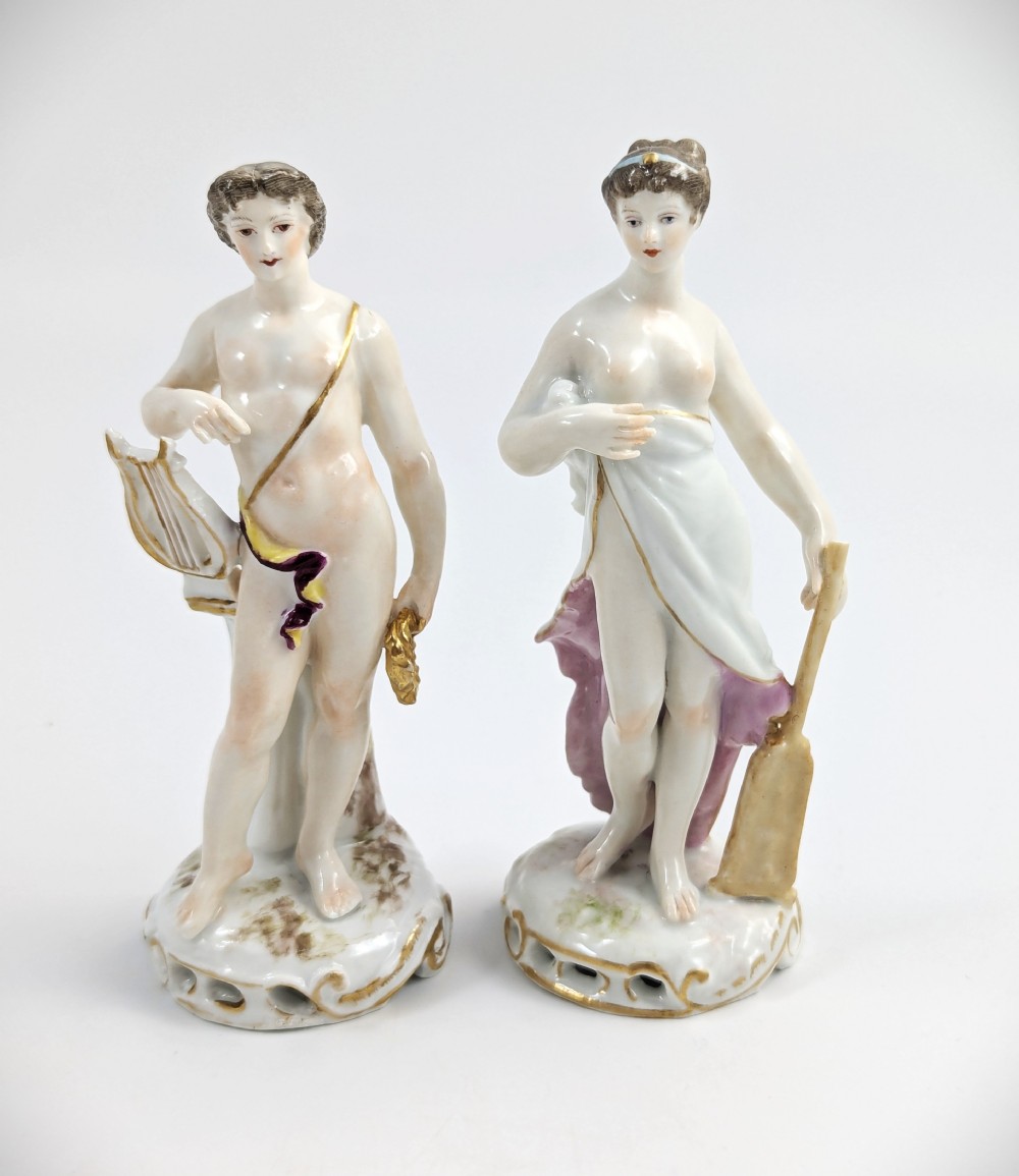 Orpheus and Aphrodite Figurines, by Samson & Cie, France, circa 1850