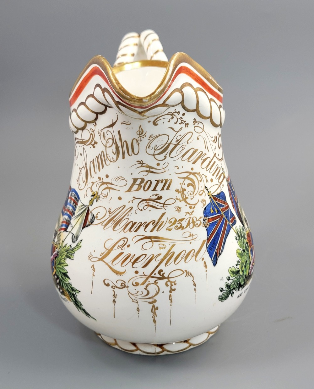 Rare Staffordshire Crimean War Alliance Jug by G.F. Bowers, c.1857 View V