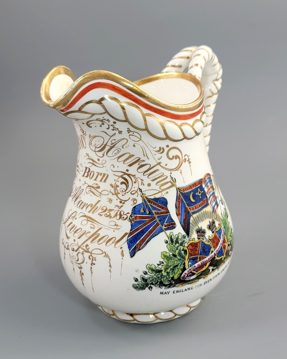 Rare Staffordshire Crimean War Alliance Jug by G.F. Bowers, c.1857 View VI