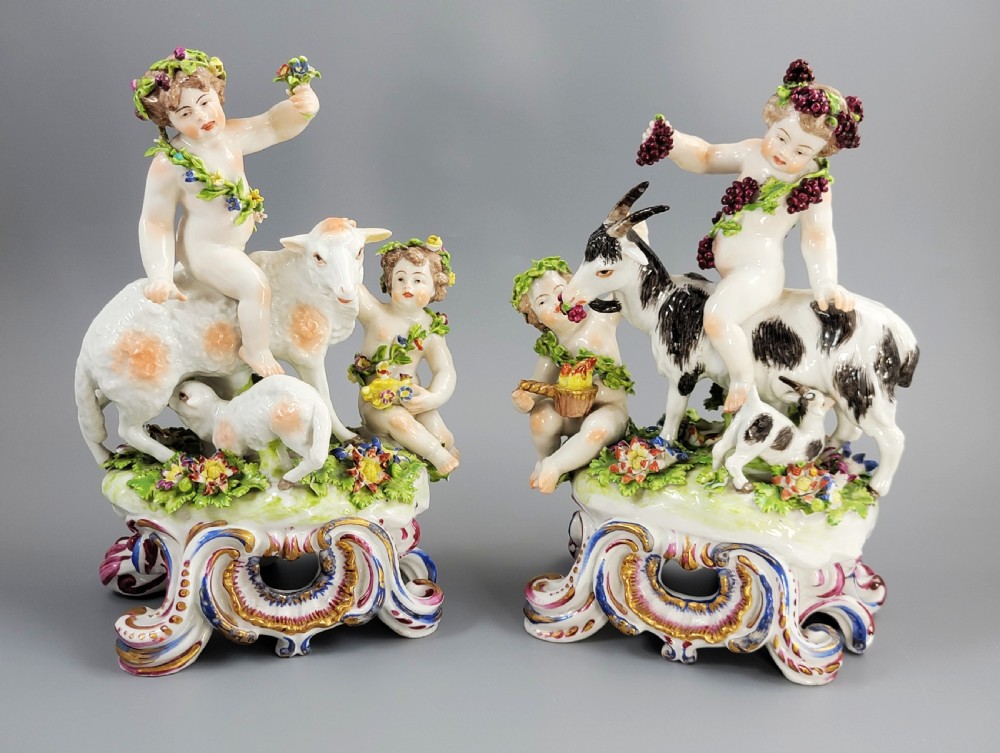 19th Century Samson Paris Porcelain – Pair of Four Seasons Allegorical Groups
