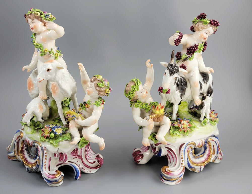 19th Century Samson Paris Porcelain – Pair of Four Seasons Allegorical Groups View VI