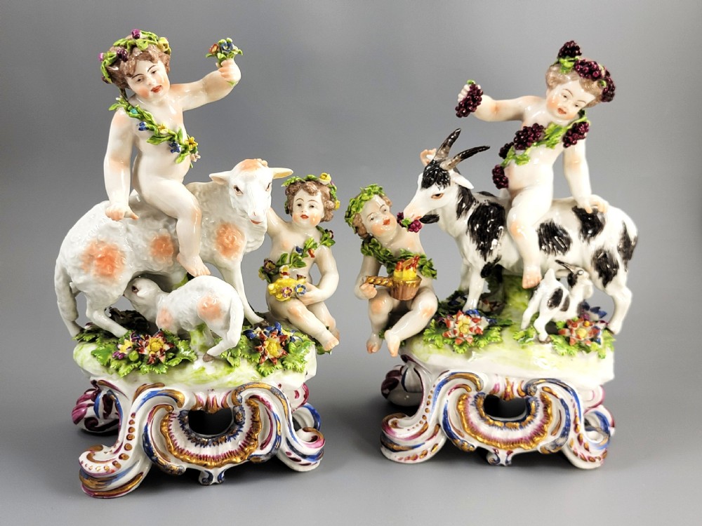 19th Century Samson Paris Porcelain – Pair of Four Seasons Allegorical Groups View VII