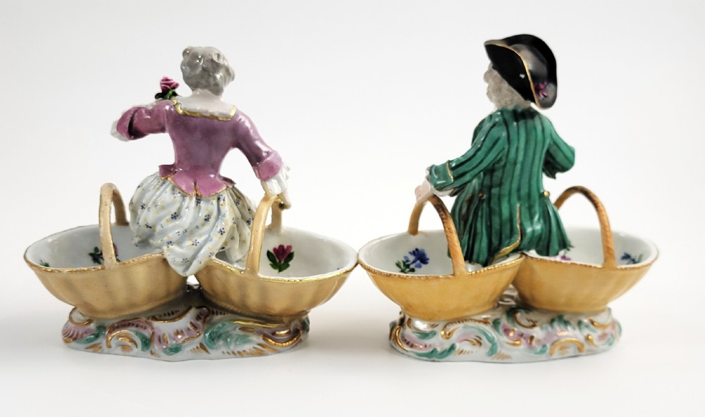  Meissen Rococo Figural Double Salt Cellars, , c.1830 View III