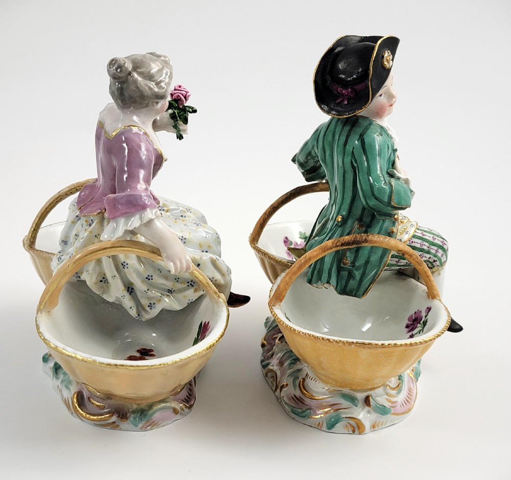  Meissen Rococo Figural Double Salt Cellars, , c.1830 View IV