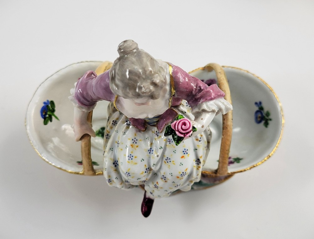  Meissen Rococo Figural Double Salt Cellars, , c.1830 View V