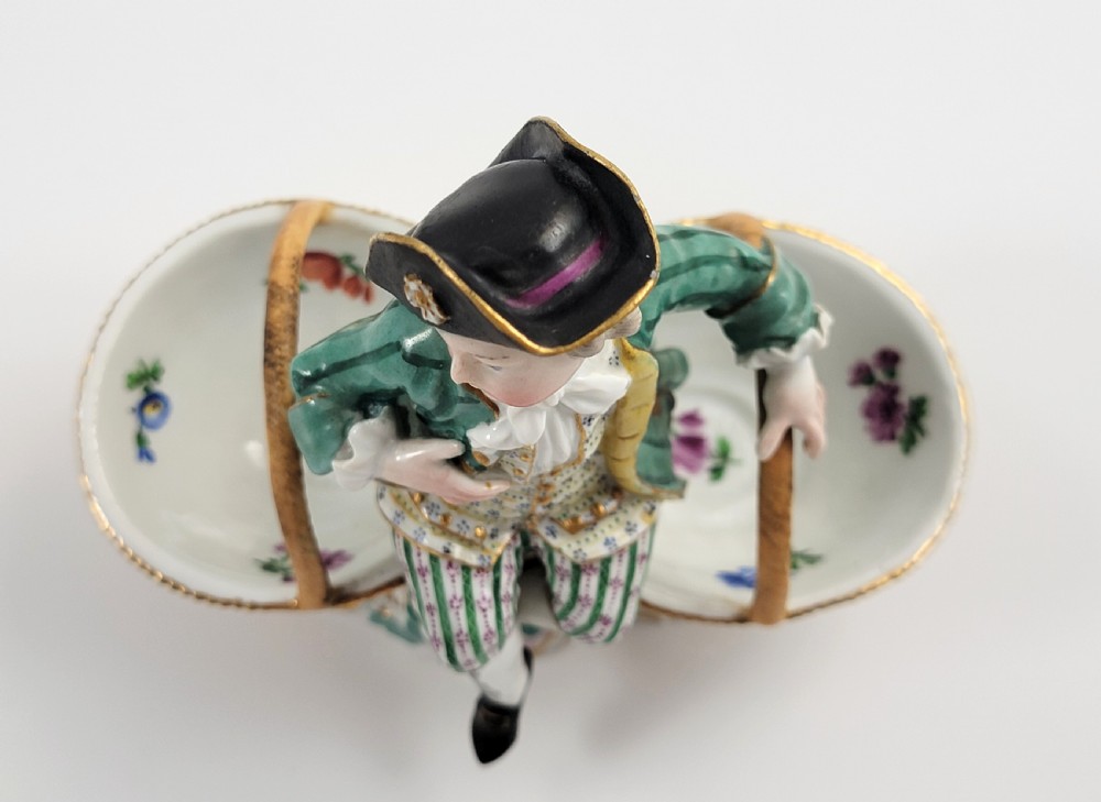  Meissen Rococo Figural Double Salt Cellars, , c.1830 View VII