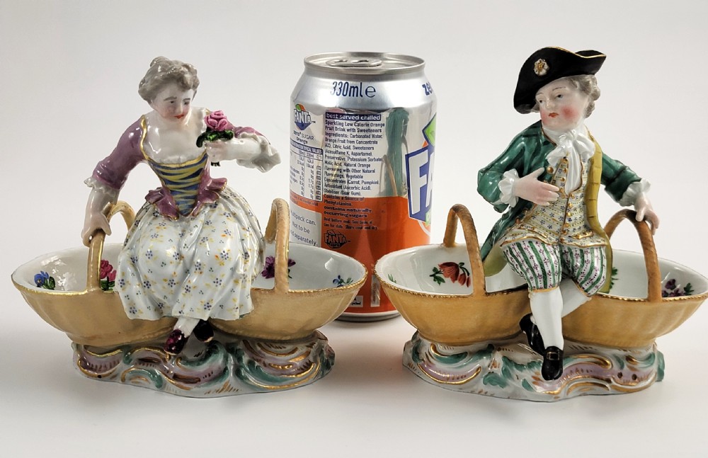  Meissen Rococo Figural Double Salt Cellars, , c.1830 View XI