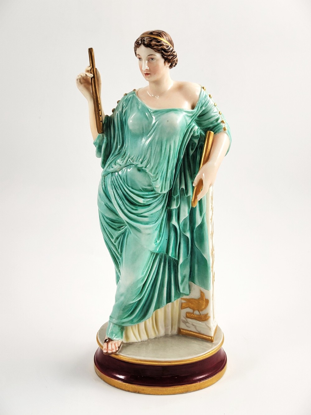 Royal Worcester Porcelain Figure of Aphrodite, Dated 1867, Sea-Green Robe