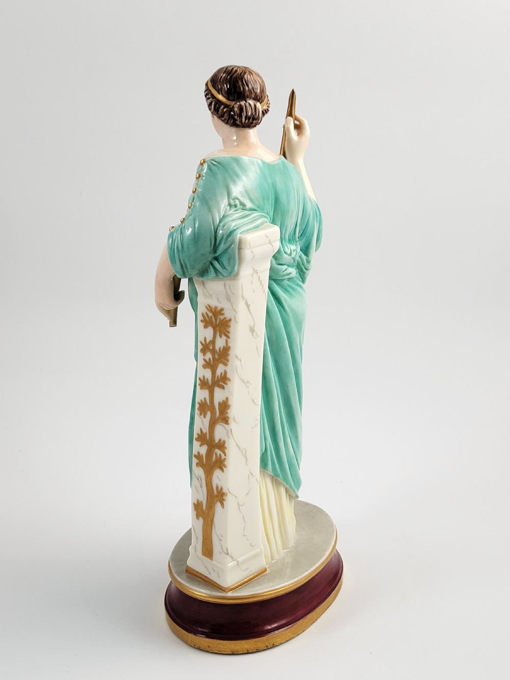 Royal Worcester Porcelain Figure of Aphrodite, Dated 1867, Sea-Green Robe View IV
