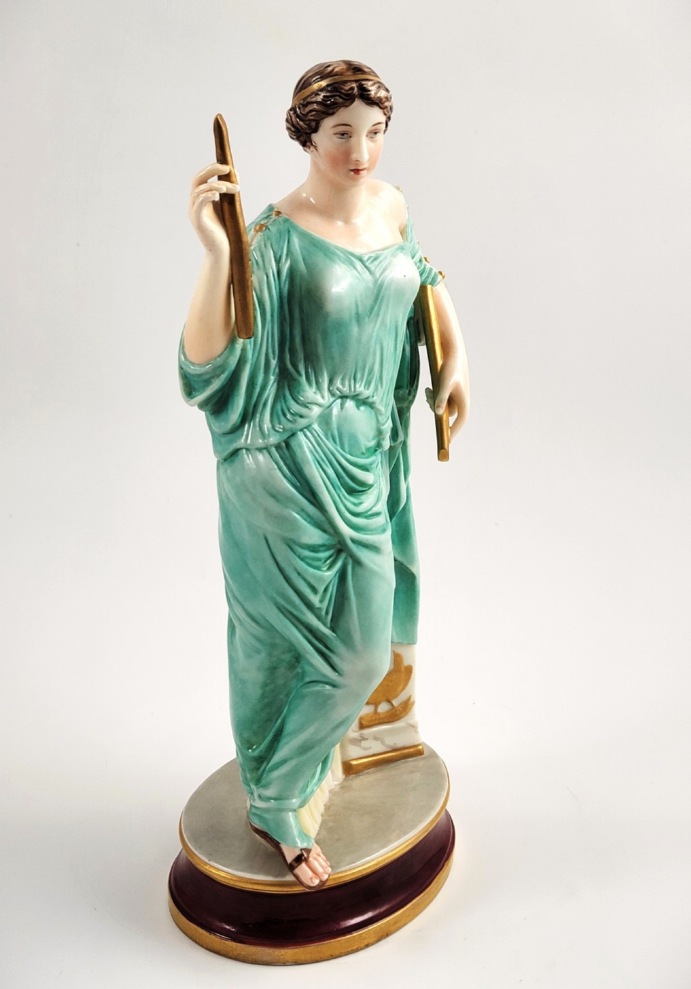 Royal Worcester Porcelain Figure of Aphrodite, Dated 1867, Sea-Green Robe View VII