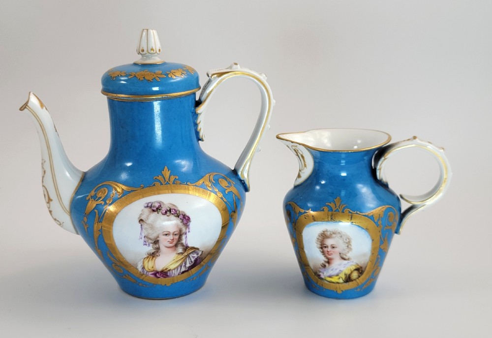 French Tête-à-Tête Tea Set, Sèvres Style with Portraits, Belle Époque, c. 1880–1890 View II