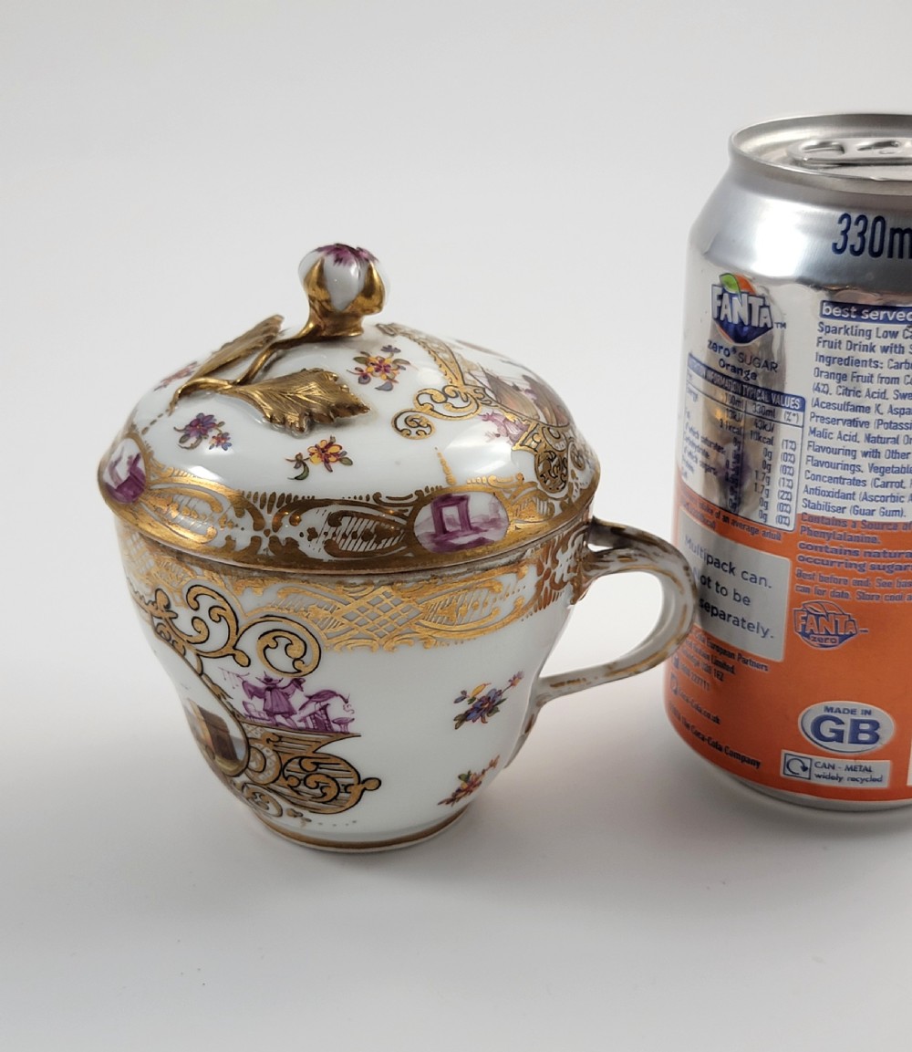 Meissen Covered Chocolate Cup, Harbour Views & Puce Chinoiserie, c. 1780–1820 View XIII