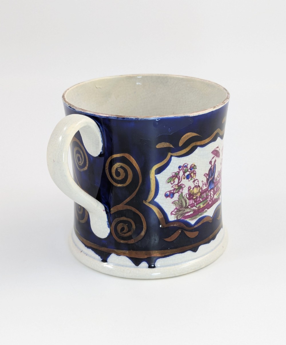 Early 19th Century Staffordshire Pearlware Loving Cup, Chinoiserie, c.1820 View III