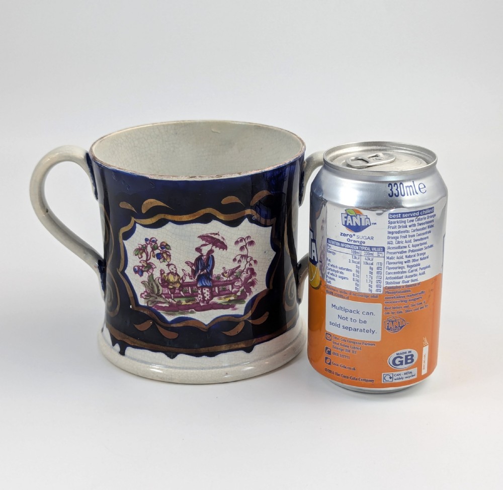 Early 19th Century Staffordshire Pearlware Loving Cup, Chinoiserie, c.1820 View X