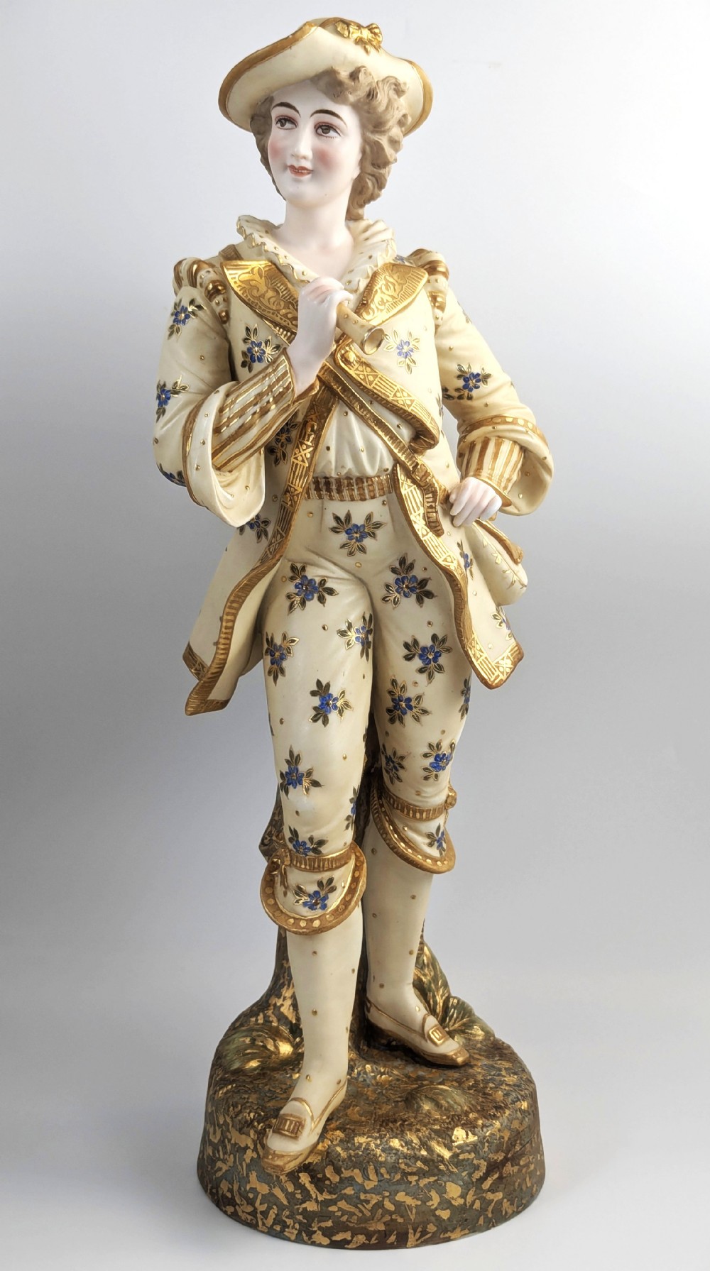 Large Dresden Style Porcelain Figure, c.1900, Thuringia/Capodimonte Influence, 51cm