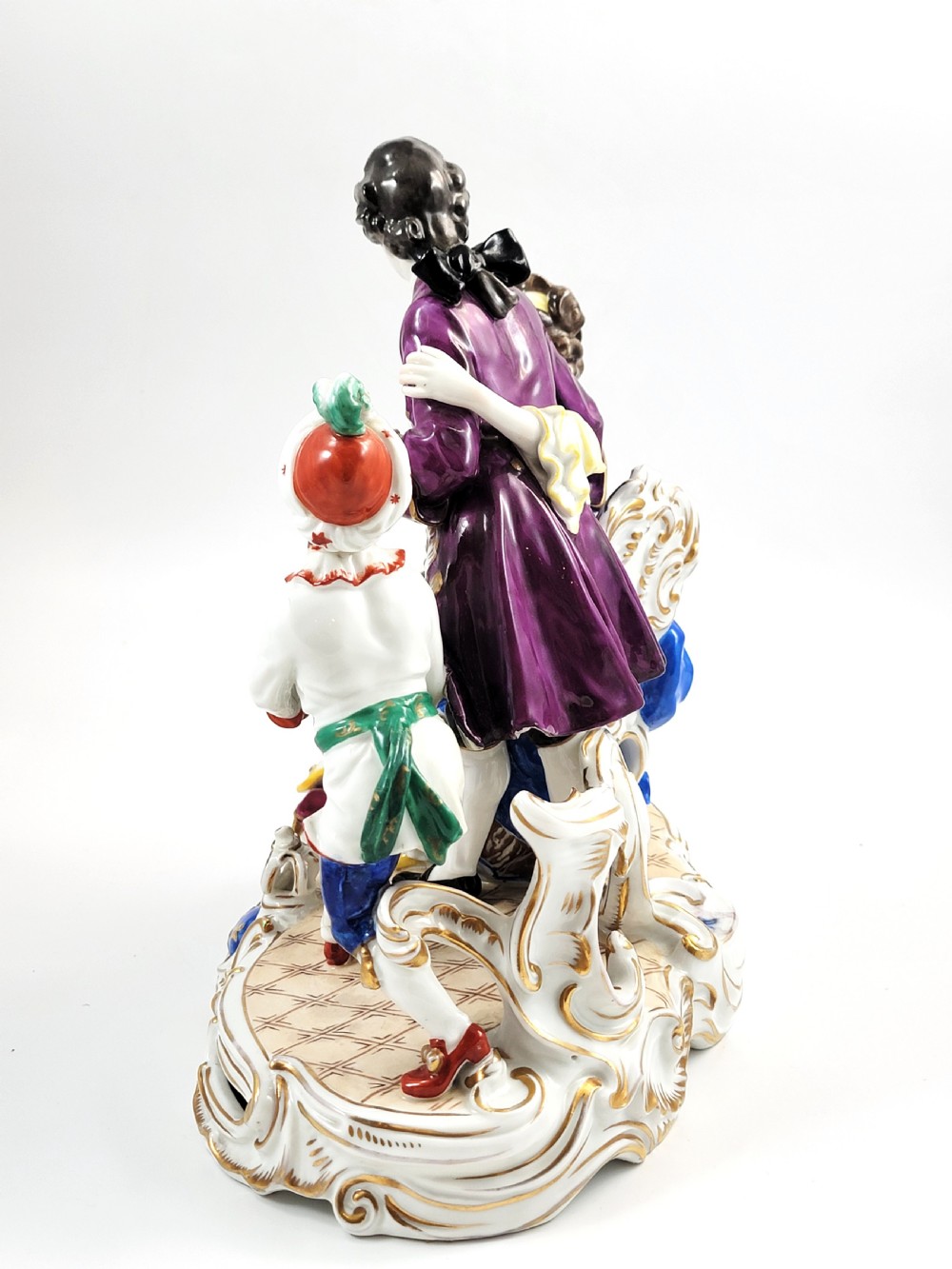 Large Volkstedt Porcelain Group, Schwarzburger Werkstätten, Moorish Page Boy, Signed H. Meisel, c.1920 View III